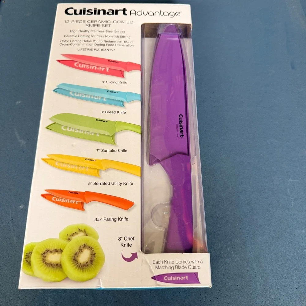 Cuisinart Advantage 12 Piece Ceramic Coated Stainless Steel Knife Set C55-12PRC2